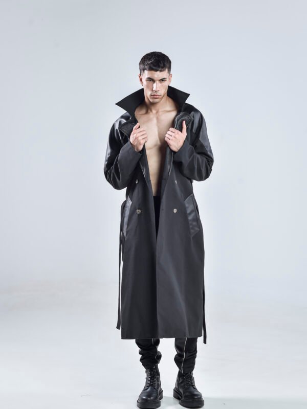 Black Matter Trench Coat Men