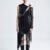 Retention Dress black asymmetrical sheer mesh dress with avantgarde silhouette and futuristic festival aesthetic
