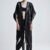 Density Kimono black avantgarde kimono cardigan with flowing silhouette and futuristic streetwear aesthetic