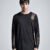 Dissolve Blouse black sheer blouse with mesh sleeves and minimalist avantgarde menswear aesthetic