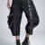 Shift Pants black drop crotch baggy pants with loose silhouette and avantgarde cyberpunk streetwear aesthetic